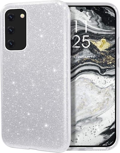 Hoesje Geschikt voor: Samsung Galaxy S20 Plus Glitters Siliconen TPU Case Zilver - BlingBling Cover