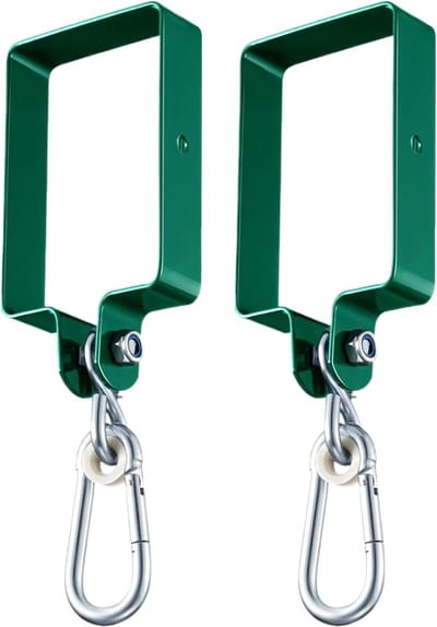 Schommelophanging Set - Bevestigingshaken - Buiten Spelen - Gereedschapvrij Monteren - 14.5 x 9.5 cm - Groen