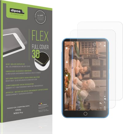 dipos FLEX – 2x Matte Screenprotector geschikt voor Oilsky M303 Pro | Volledige Schermbescherming | Case-Friendly