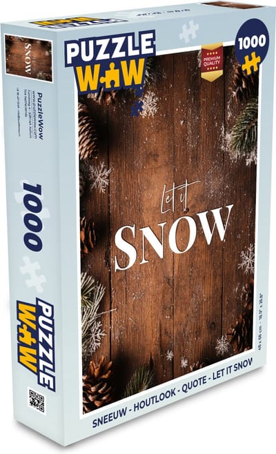 Puzzel Sneeuw - Houtlook - Quote - Let it snow - Legpuzzel - Puzzel 1000 stukjes volwassenen