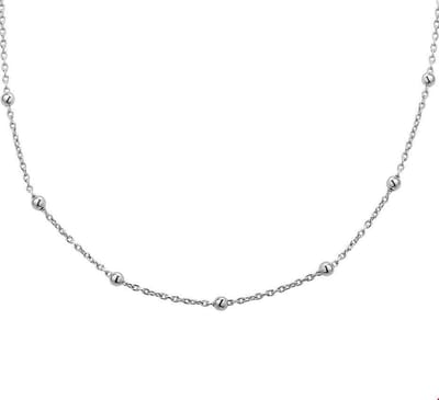 The Jewelry Collection Ketting Bolletjes 1,2 mm 40 + 4 cm - Zilver