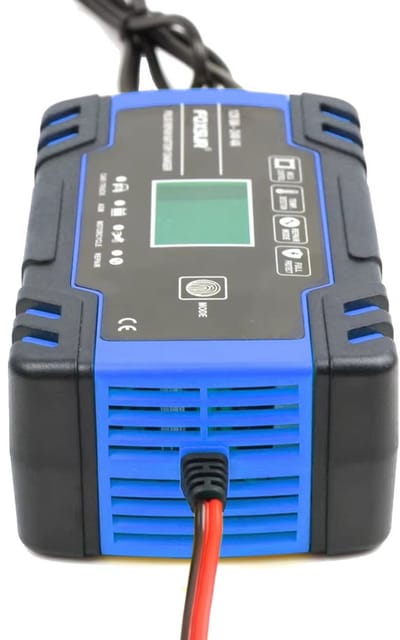 8A Acculader - Druppellader - Reparatiemodus - voor 12v & 24v - Geschikt voor Motor Auto Scooter Vrachtwagen Boot en meer - blauw