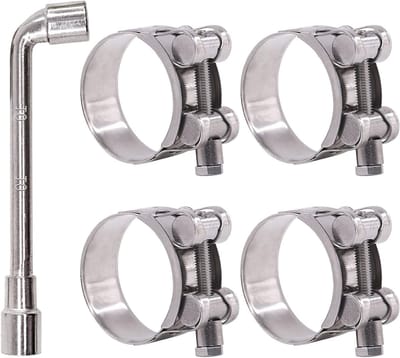4 Stuks 44-47mm T-Bolt Slangklemmen van RVS - Verstelbare Klemmen voor Slangen met Diameter 1.7"-1.9" - Duurzame en Betrouwbare Slangklemmen voor Auto en Tuingebruik