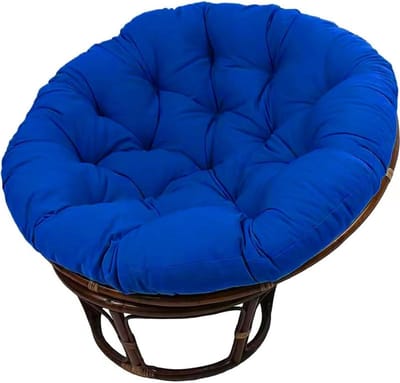Stoelkussen - Hangstoel Kussen - Buiten Ontspannen - Dik Parelkatoen - 90x90 cm - Blauw