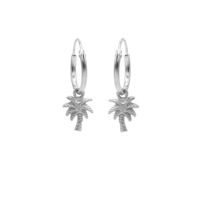 Karma Symbols oorbel M1416 Palm Tree Zilver