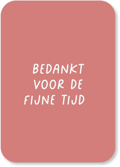 Mini Bedankkaartjes A7 - Roze - Set van 10 - Voor Afscheid Collega's & Cadeau's - Kaartjes van Maaike