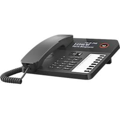 Gigaset DESK 600 bureautelefoon, LCD-display, 7 directe kiestoetsen, handsfree-functie, compatibel met gehoorapparaat, tot 100 contacten, zwart