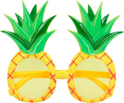 Boland - Partybril Ananas geel Geel - Volwassenen - Grappig & Fout, Hawaii - Grappig - Fout- Hawaii