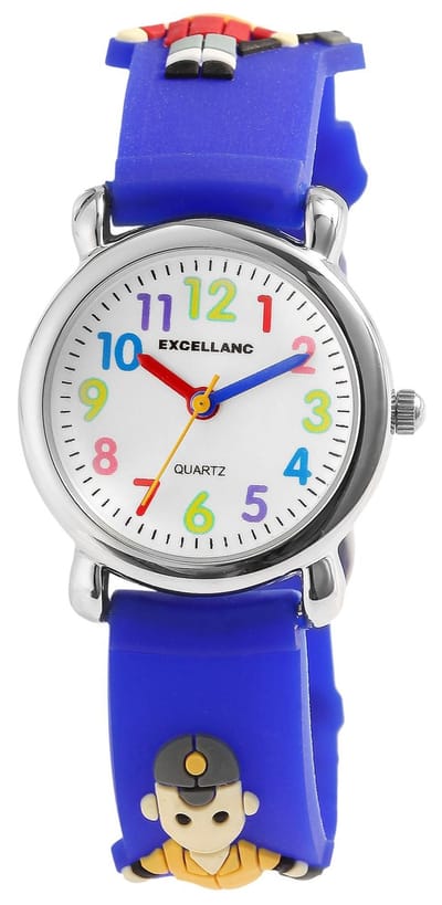EXCELLANC Excellanc kinderhorloge van siliconen met handwerkersmotief, cadeau voor kinderen,