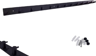Hoexs - Kapstok Zwart RVS - 13 haaks - 93 cm - Grote Wandkapstok - Hangende Design Kapstokken - Muurkapstok - Handdoekrek