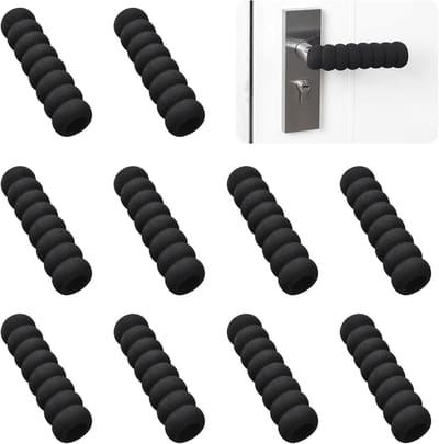 Door Handle Covers, 10 Pcs Soft EVA Foam Knob Covers, Anti-Static Safety, Door Handle, Glove Covers, Door Knob Protector for Spring and Winter (Black)