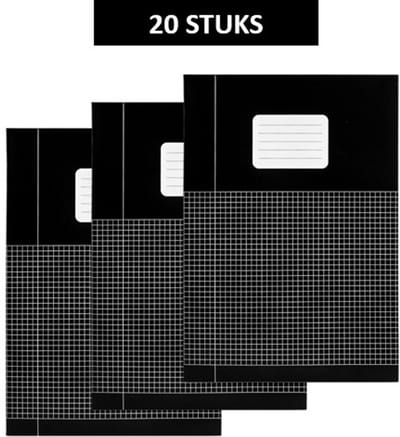 SOHO Schriften - A4 formaat - 70 grams papier - Met kantlijn - Zwart - Ruit 5mm - 80 bladzijden - 20x5 stuks