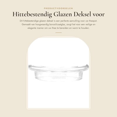 Dailygoods- Deksel Hittebestendig - Glazen Deksel 28 cm - Dekselopener - Deksel Magnetron - Theepotaccessoires - Lichtgewicht en Draagbaar - Theekap