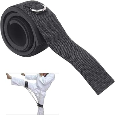 Dailygoods- Beenriem 2D - Instelbare Krachttraining - Gewichtheffen Accessoires - Fitness Oefening - Katoen - Zwart - Fitnessband