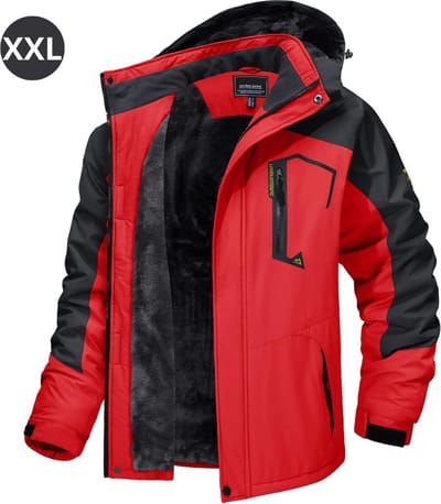 Livano Winterjas Voor Heren - Parka - Winter - Jas - Volwassen - Rood - Maat XXL