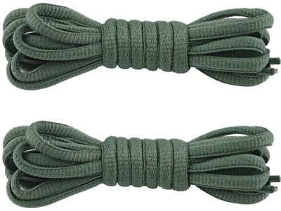 Fako Fashion - Schoenveters - Veters - Ovaal - Soft - 6mm - 100cm - 1 Paar - 2 Stuks - Army Groen