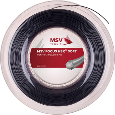 MSV Focus-HEX Soft Rol Snaren 200m-Zwart