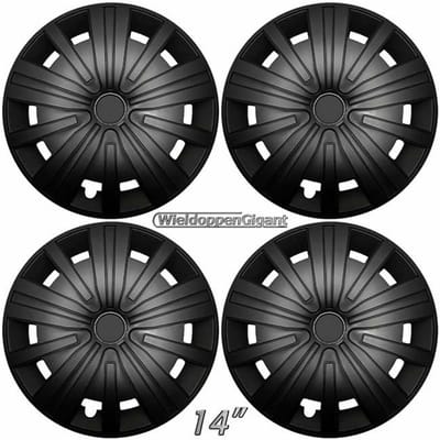 GoodGo Wieldoppen SPLINE-B 14 inch MAT ZWART. Set a 4 stuks in doos (CONTROLEER UW BANDENMAAT en lees a.u.b. de onderstaande, uitgebreide tekst!)