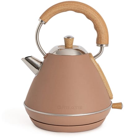 CREATE - Waterkoker Retro - 1200 Watt - 1 Liter - RVS - BPA vrij - Elektrisch - Mokka - Kettle Retro M