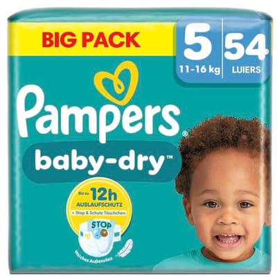 Pampers Baby-Dry Maat 5 Luiers (11-16kg) - 54 stuks - Big Pack