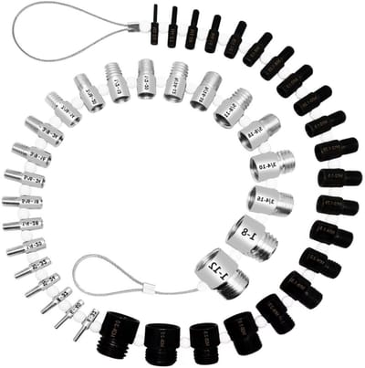 Draadcontrole Moer Bout - Gereedschap Set - Bevestigingen Meten - 23 Maten Inch - 21 Maten Metrisch - Metaal