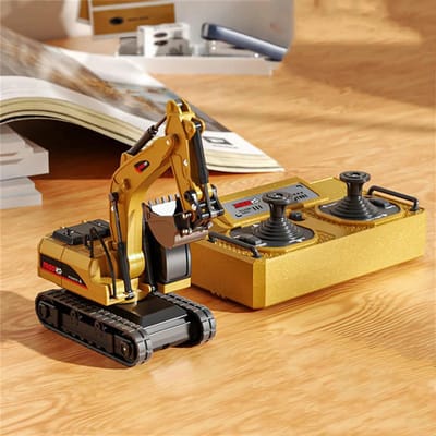 Mini RC Graafmachine 1:64 – Excavator Bouwvoertuig – 2.4G Radiografisch Bestuurbaar via App & Afstandsbediening – Realistische Arm Functie – RTR Model