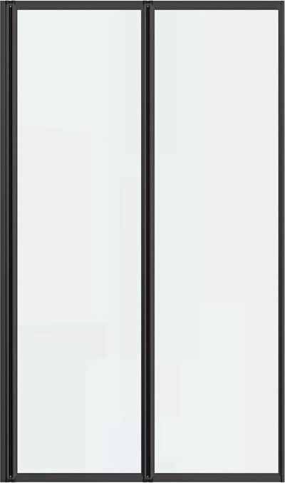 Vente-unique Vouwbaar badscherm van metaal – Matzwart – Industriële stijl – 80 x 140 cm – DISTRICT