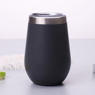 Gobelets Thermiques 12OZ Tasses à Vin Isolées Verre Swig Double Paroi Acier Inoxydable avec Couvercle Accessoires de Cuisine 12OZ