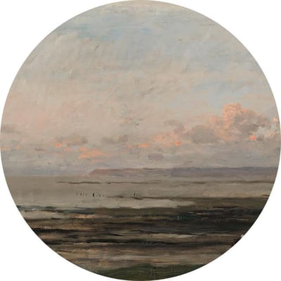 Strand bij eb, Charles-François Daubigny - Foto op Behangcirkel - ⌀ 40 cm