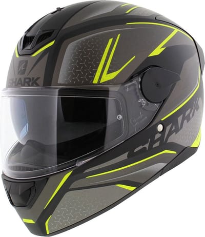 SHARK D-SKWAL 2 DAVEN Motorhelm integraalhelm Mat Zwart Antraciet Geel - Maat S