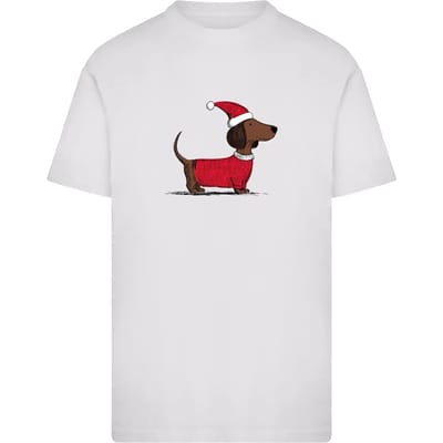 Mister Tee - Christmas Dackel Heren Tshirt - L - Wit