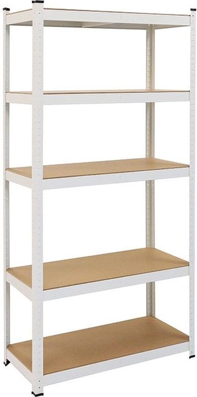 IVOL Stellingkast Wit 5 planken - Opbergrek 180x90x40 cm - 175kg Draagkracht