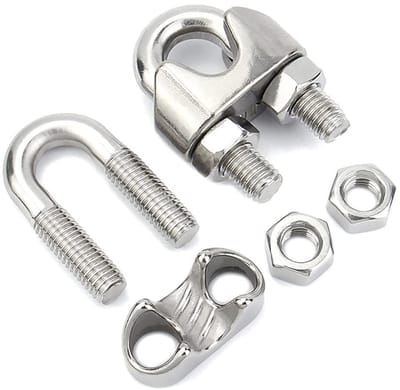 Set van 10 Stalen Kabelklemmen - M4 U-Bolt Klemmen voor Draad en Kabel Ø 4mm - Duurzaam en Roestvrijstaal voor Tuin, Industrie en Gym Gebruik