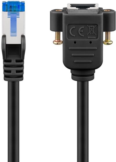 Goobay CAT 6a Netwerk Verlengkabel - S/FTP (PiMF) - 0.5 meter - zwart