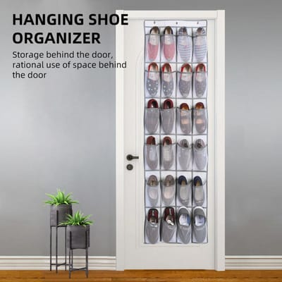 2 stuks 24 Grote Mesh Zakken Opbergtas Achter de Deur Schoenen Over de Deur Schoenenrek Schoenenplank Wit 2 Set wit