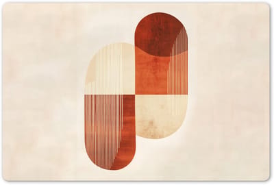 Placemats 45x30 cm - Placemat kunststof - 1 stuk - Bogen - Beige - Vormen - Borden onderleggers - Decoratie voor op tafel - Keuken tafeldecoratie accessoires - Vinyl onderlegger - Tafelversiering