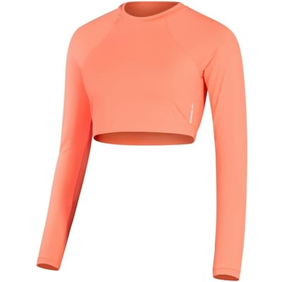 Speedo Slim-fit raglan crop-top met logo voor dames (Perzik)