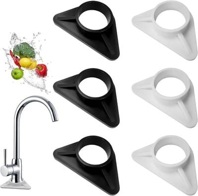 Spoelbakversterking - Kraan Stabilisator - Armatuur Bevestigen - Voorkomt Zwaaien - 6 Stuks - Zwart Wit