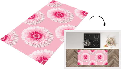 Keukenloper - Loper keuken - Meiden - Bloem - Roze - Patronen - 120x60 cm - Keukenloper vinyl