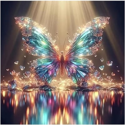 DIY 5D Diamant Schilderen Vlinders Set voor Volwassenen, Creatieve Wanddecoratie, Kunst voor Beginners en Professionals, Inclusief Kristallen en Schildermaterialen (30 x 30)
