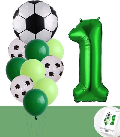 Voetbal Verjaardag * Ballonnen Set 1 Jaar * Hoera 1 Jaar * Jarig Voetbal * Voetbal Fan * Snoes * 80 CM * Voetbal Versiering * Birthday