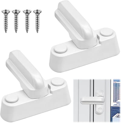 Duurzame raamsloten van aluminiumlegering voor UPVC-ramen en deuren, eenvoudige installatie voor optimale beveiliging en brievenbusbescherming, 2-pack