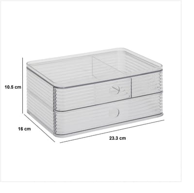 Stijlvol badkamer bakje met 2 lades Five® - Plastor - Transparant