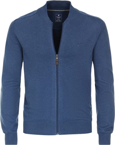 Redmond heren vest katoen - opstaande kraag - blauw (middeldik)