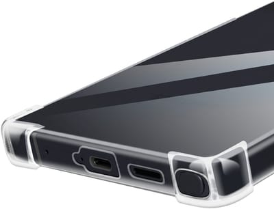 Mayaxess, Schokbestendig hoesje Geschikt voor Samsung Galaxy S25 Ultra met versterkte munten, Transparant