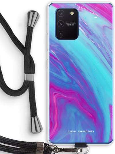 Case Company® - Hoesje met koord geschikt voor Samsung Galaxy Note 10 Lite hoesje met Koord - Zweverige regenboog - Telefoonhoesje met Zwart Koord - Bescherming aan alle Kanten en Over de Schermrand