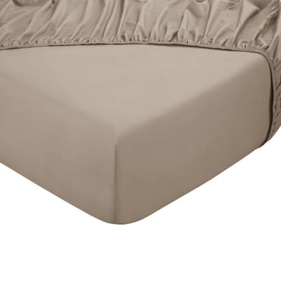 DoubleDry Hoeslaken 100% Natuurlijk Katoen - Eenpersoons 90x200 cm - Zacht & Ademend - Rondom Elastiek - Beige