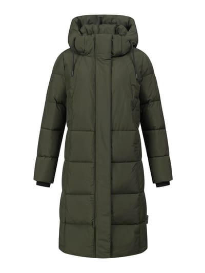 Marikoo dames lange gewatteerde winterjas Tabiaa XVI met capuchon & fleece
