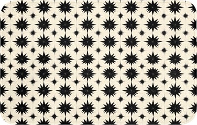 Badmat 80x50 cm - Antislip - Stervormen - Geometrisch - Zwart - Badmatten voor badkamer - Badkamermat - Douchemat - Badkamer mat