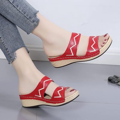 Muilezel Klompen Sandalen - Instappers Tuin Schoenen - Zomerse Wandelingen - Geborduurde Details - EU38 - Rood